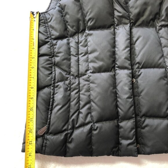 EDDIE Bauer Quilted Goose Down Vest With Fur Collar Size Medium - Picture 11 of 12